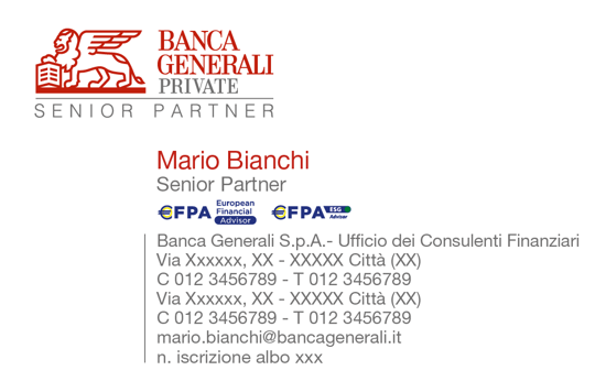 Immagine di BIGLIETTO DA VISITA SP CON LOGO EFPA EFPAESG E CON DOPPIA RIGA CONTATTI